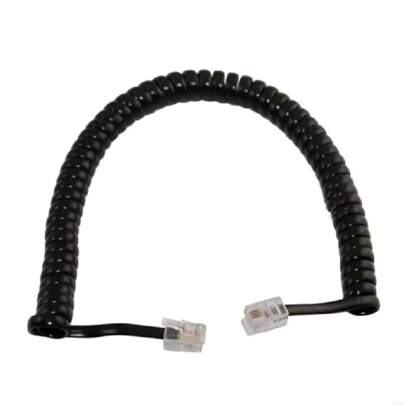 H37B Flexible RJ9 RJ11 4P4C โทรศัพท์มือถือสายโทรศัพท์ 200 ซม. 300 ซม. สำหรับพนักงานสำนักงาน