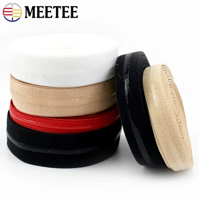 5/10/20M Meetee 8-25mm Silicone Elastic Band for Underwear Non-slip Ribbon Garment Rubber Webbing Tapes DIY Sewing Accessories