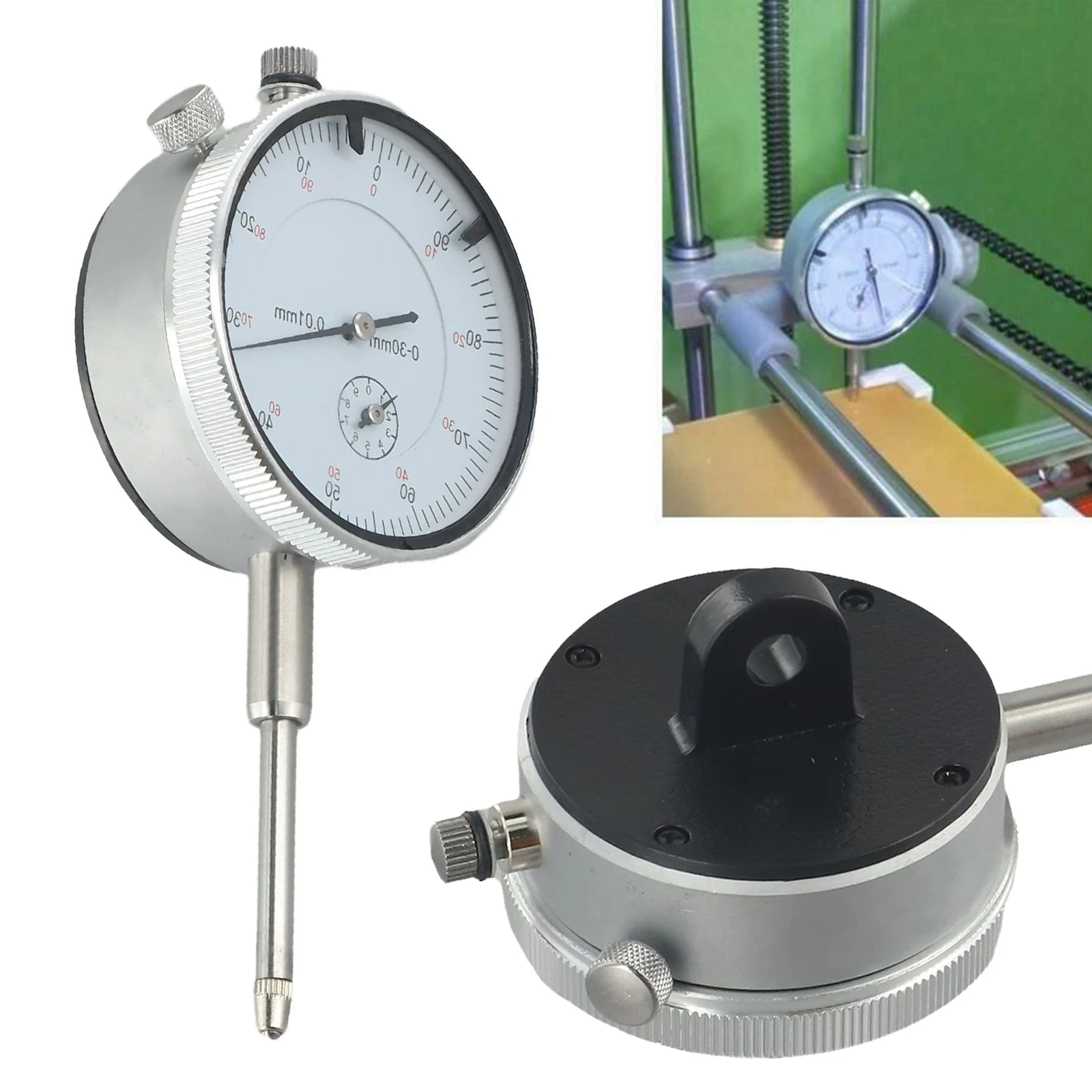 1PCS 0-30mm/0.01mm Dial Indicator Gauge Meter Comparator Measuring Measuring Instrument With Lug Back Precise Micrometer Tool