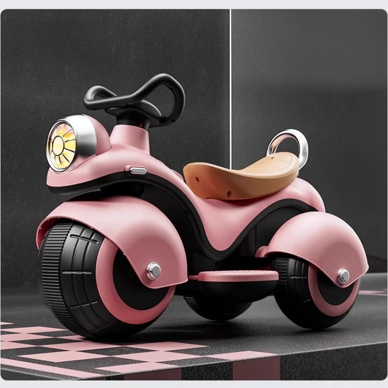 Motocicleta elétrica infantil com controle remoto - carro de brinquedo de 3 rodas anti-ponta para meninos de 1 a 3 anos, meninas, assento adulto incluído