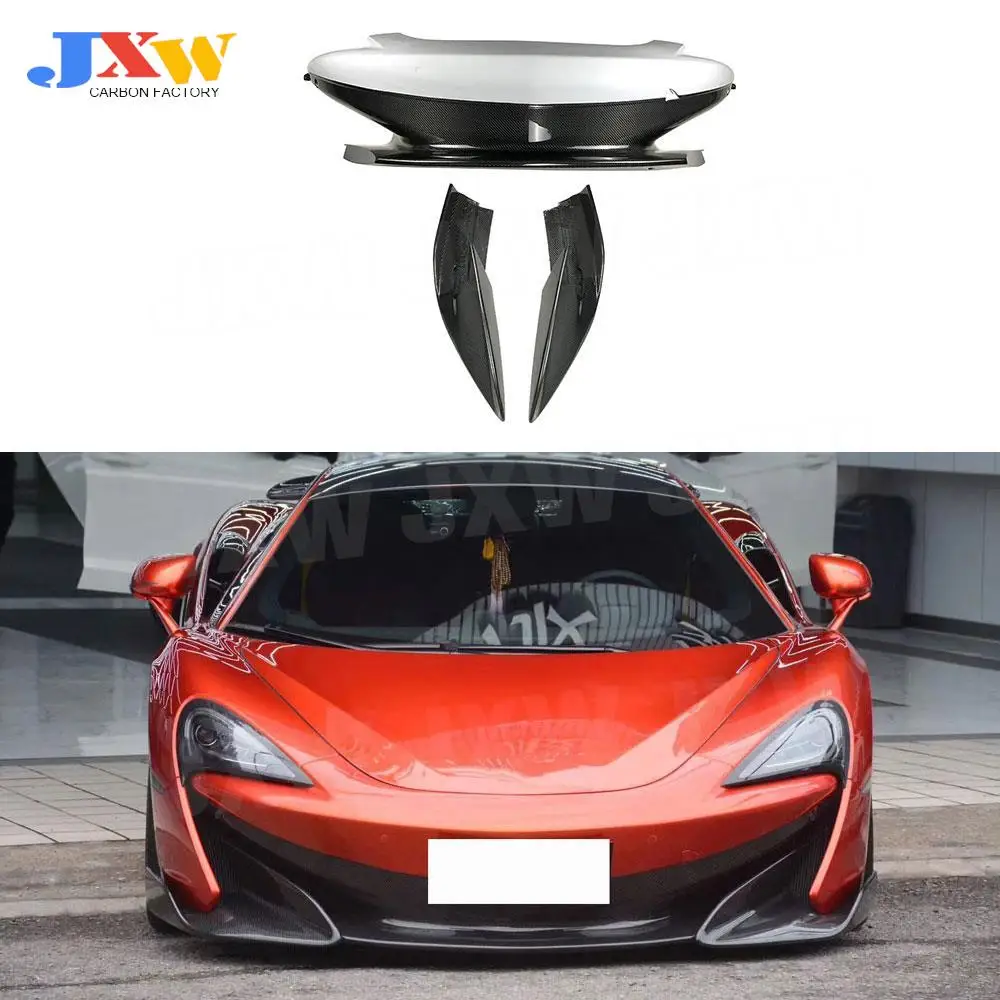 JXWANCF ألياف الكربون الجافة الجبهة حافة مصد السيارة الجانب الخائن سبويلر ل ماكلارين 540C 570S 570GT 600LT المئزر سيارة