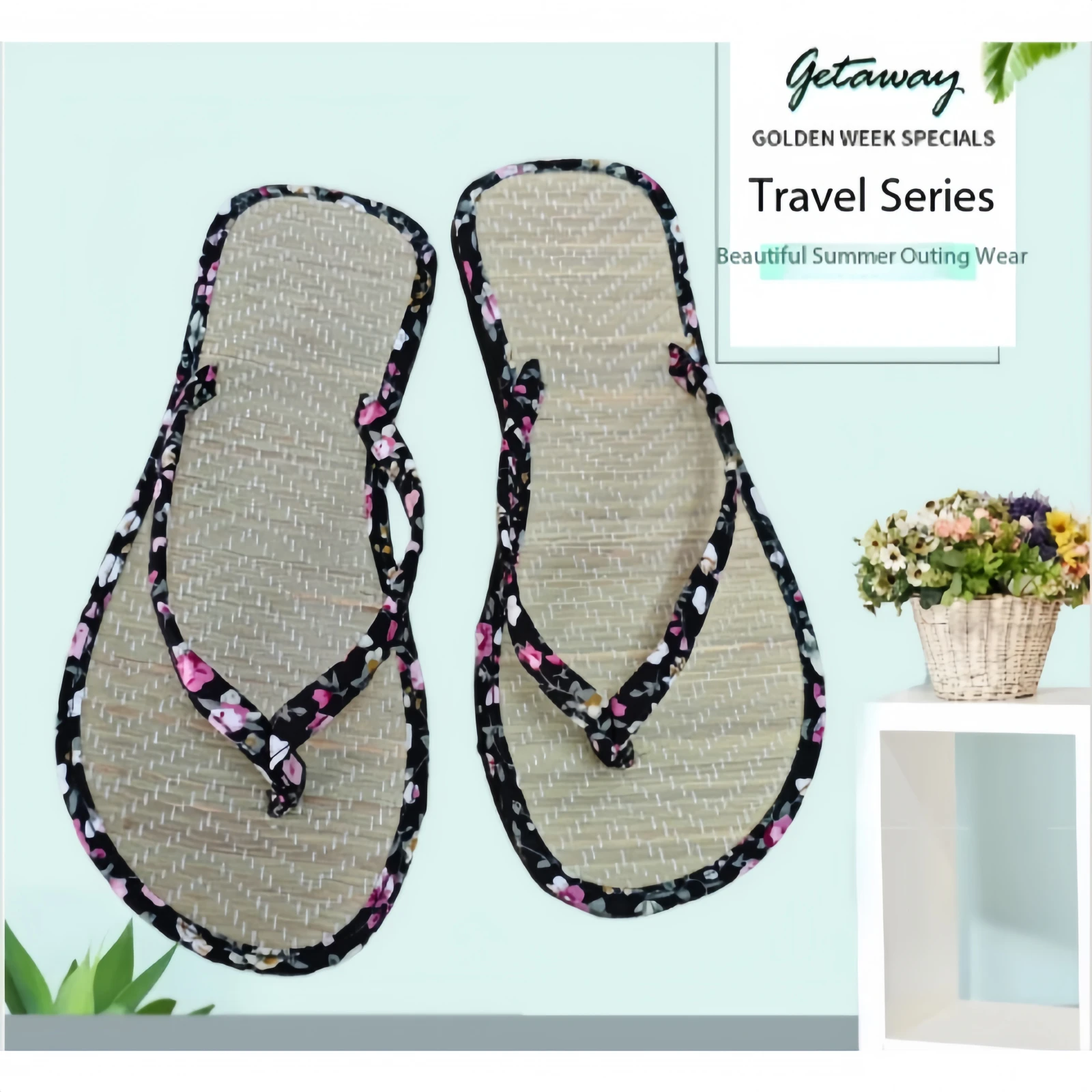 

2026 New Japanese Style Floral Flip Flops For Men Women Non slip Moisture EVA Flat Sandals Comfortable Indoor Outdoor Slippers