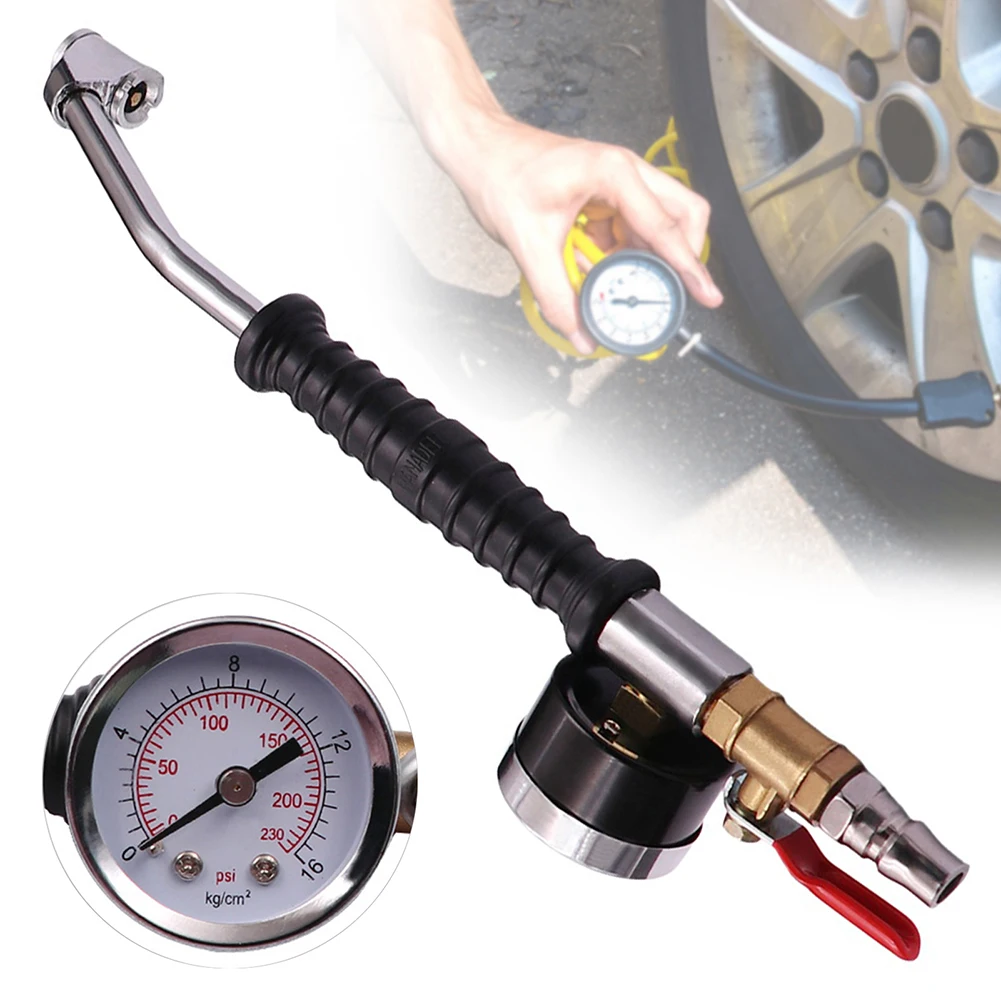 Tire Inflator With Pressure Gauge Nozzle Accessory High-Pressure Agricultural Machinery Upkeep
