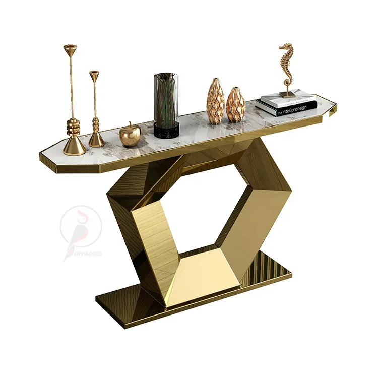 Yjq modern minimalist front door against the wall strip case end view table rock slab entrance stainless steel entrance table