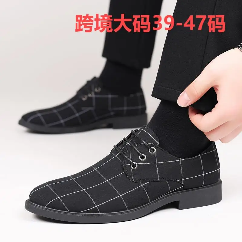 Popular Trend Slip on Business Shoes Breathable Inner Reduce Friction, Heightened Sole Classic Elegant Business Footwear