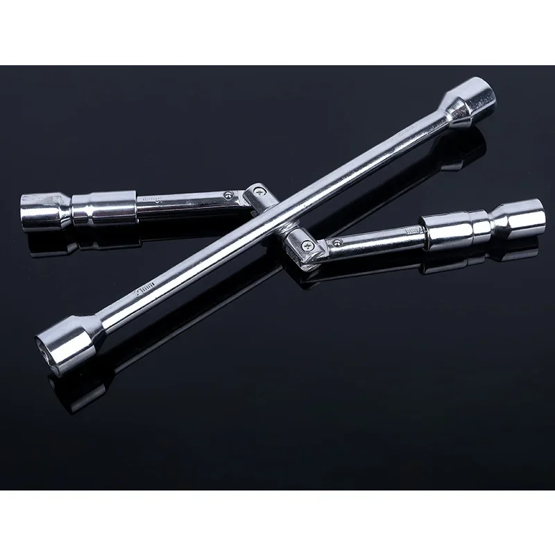 Car Repair Tyre Nut Socket Folding Cross Wrench Spanner Hand Tool Car Repair Wheel Remover Mounting 17 19 21 23mm Hex Socket