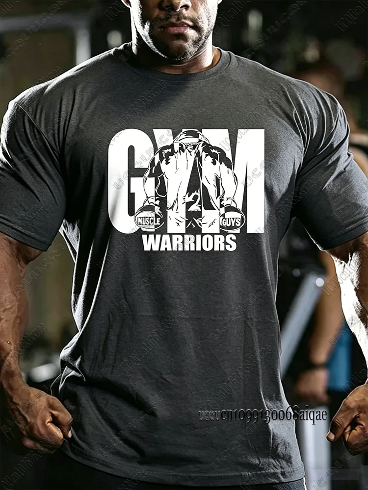 Übergroßes, lockeres Herren-Freizeit-Sport-T-Shirt, Gym-Bodybuilding-Fitness-T-Shirt, Sommer-Atmungsaktives Baumwoll-T-Shirt, Herren-Fitness-Oberteil