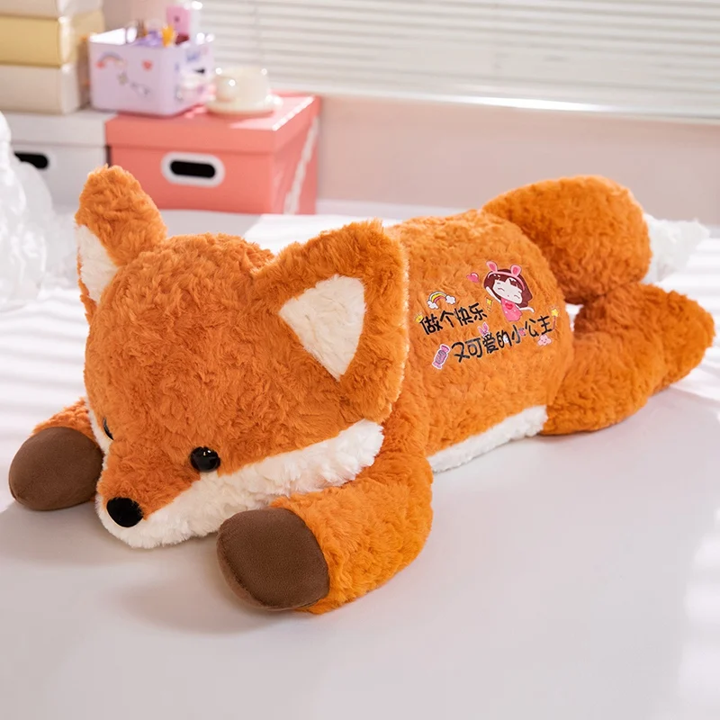 100 cm Grote Kawaii Vos Knuffels Cartoon Knuffeldier Leuke Zachte Knuffelige Baby Plushie Kussen Liggen Gevoelig Speelgoed voor Meisjes Gift Decor