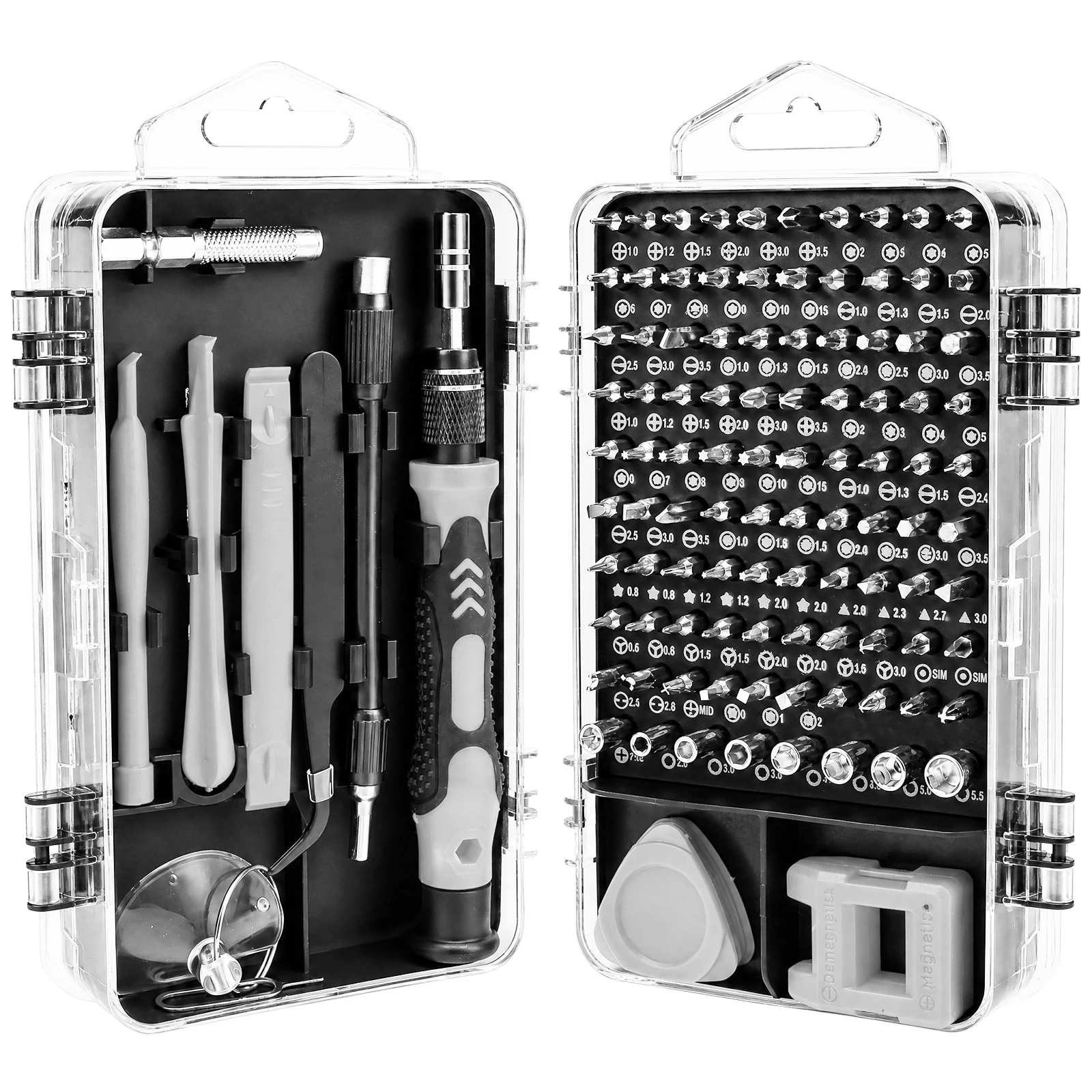 115-delige precisie schroevendraaierset met flexibele schacht, magnetische bits, professionele gereedschapset voor elektronica, laptops en mobiele telefoons.