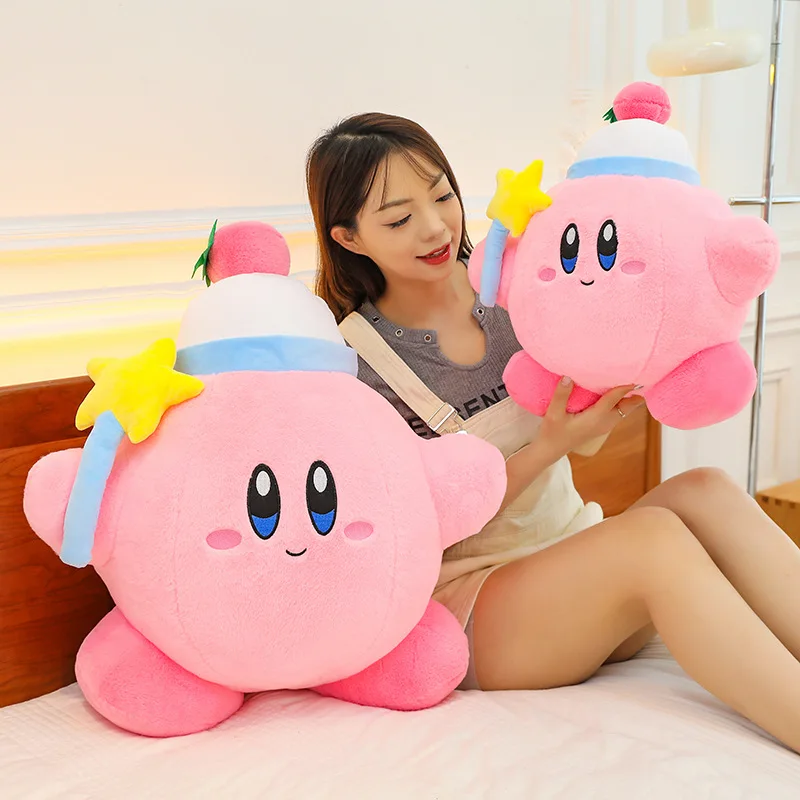 65cm New Magic Star Kirby Super Cute Doll Pillow Grabber Doll Plush Toy Birthday Gift Girlish Heart Sleep Pillow Room Decoration