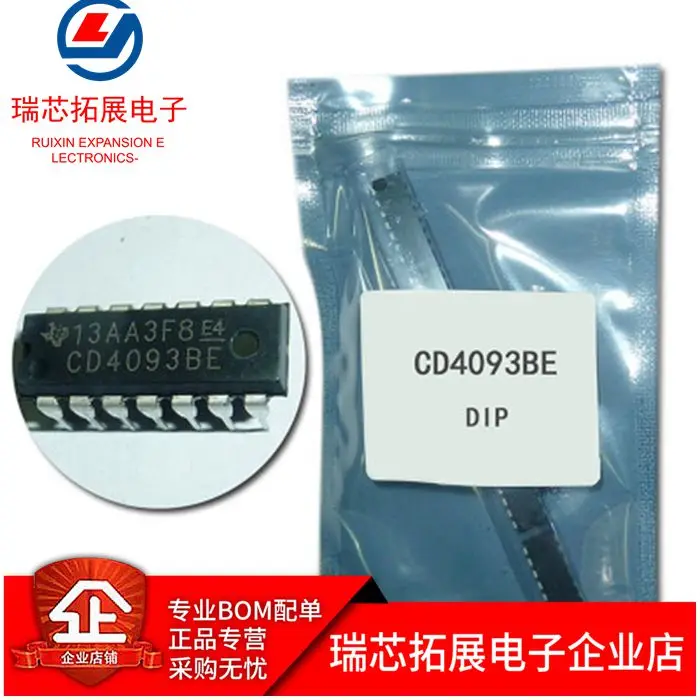 

30pcs original new CD4093 CD4093BE DIP-14 and non-trigger logic IC chip