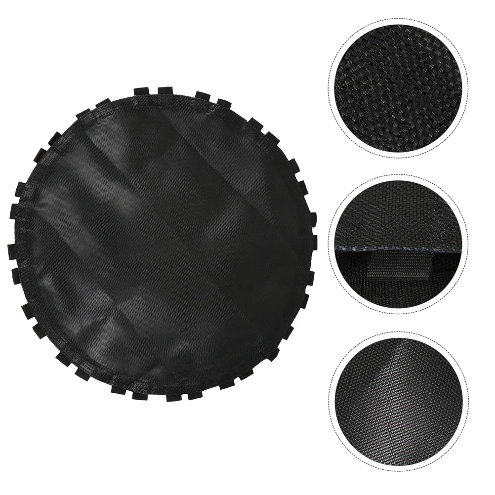 

1pc Round Replacement Jumping Mat Durable Uv Resistant Heavy Duty Cloth Black With Hooks Reusable Outdoor Use Jumping Mat For