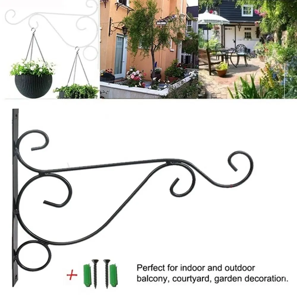 

1/2PC Garden Hanging Wall-Mounted Wall Decor Plant Hanger Flower Pot Hooks Basket Bracket