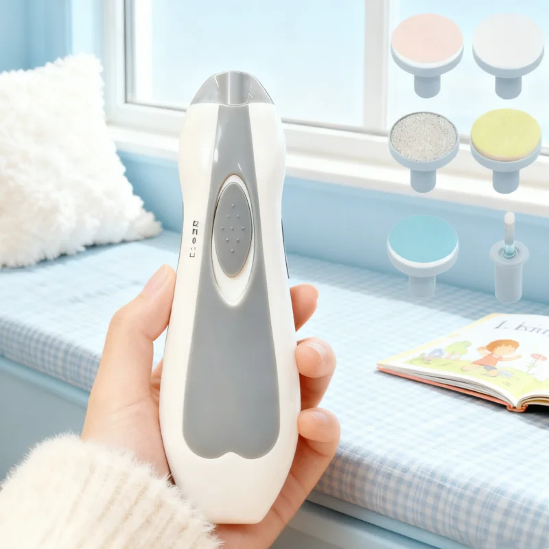 

Silent and noiseless electric nail file for newborns and infants, baby nail clippers, nail trimmer and nail sander.