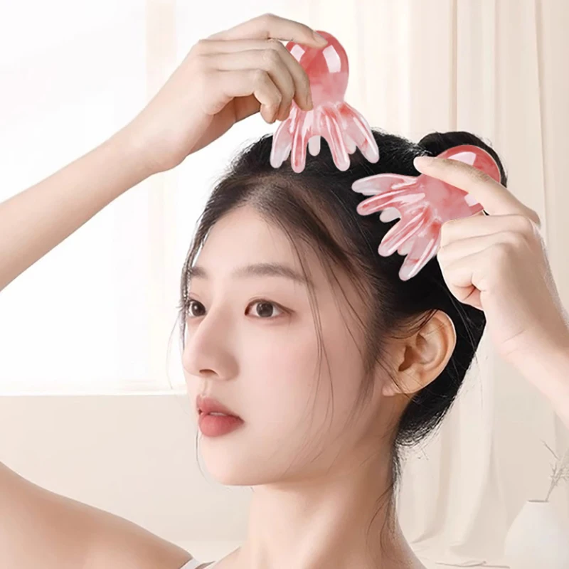 

1 шт., массажная расческа в виде осьминога, меридиан, соскабливание головы, массажная щетка для акупунктуры, массажная расческа Гуа Ша, облегчение усталости, массажный подарок