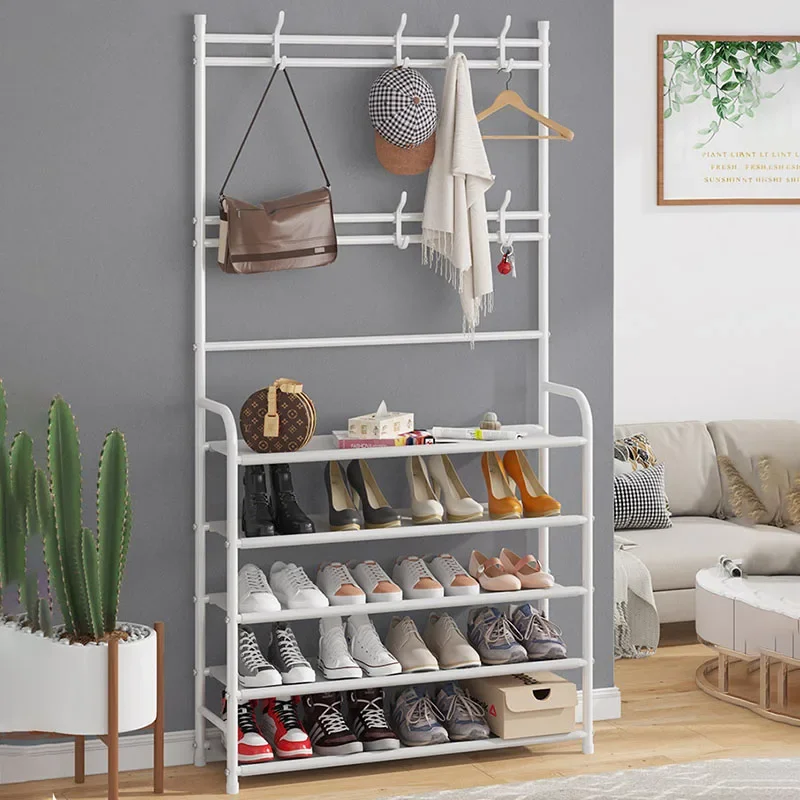 Large Modern Standing Coat Racks Metal Bathroom Indoor Coat Rack With Shoe Storage Square Rangement Chaussures Furniture Room