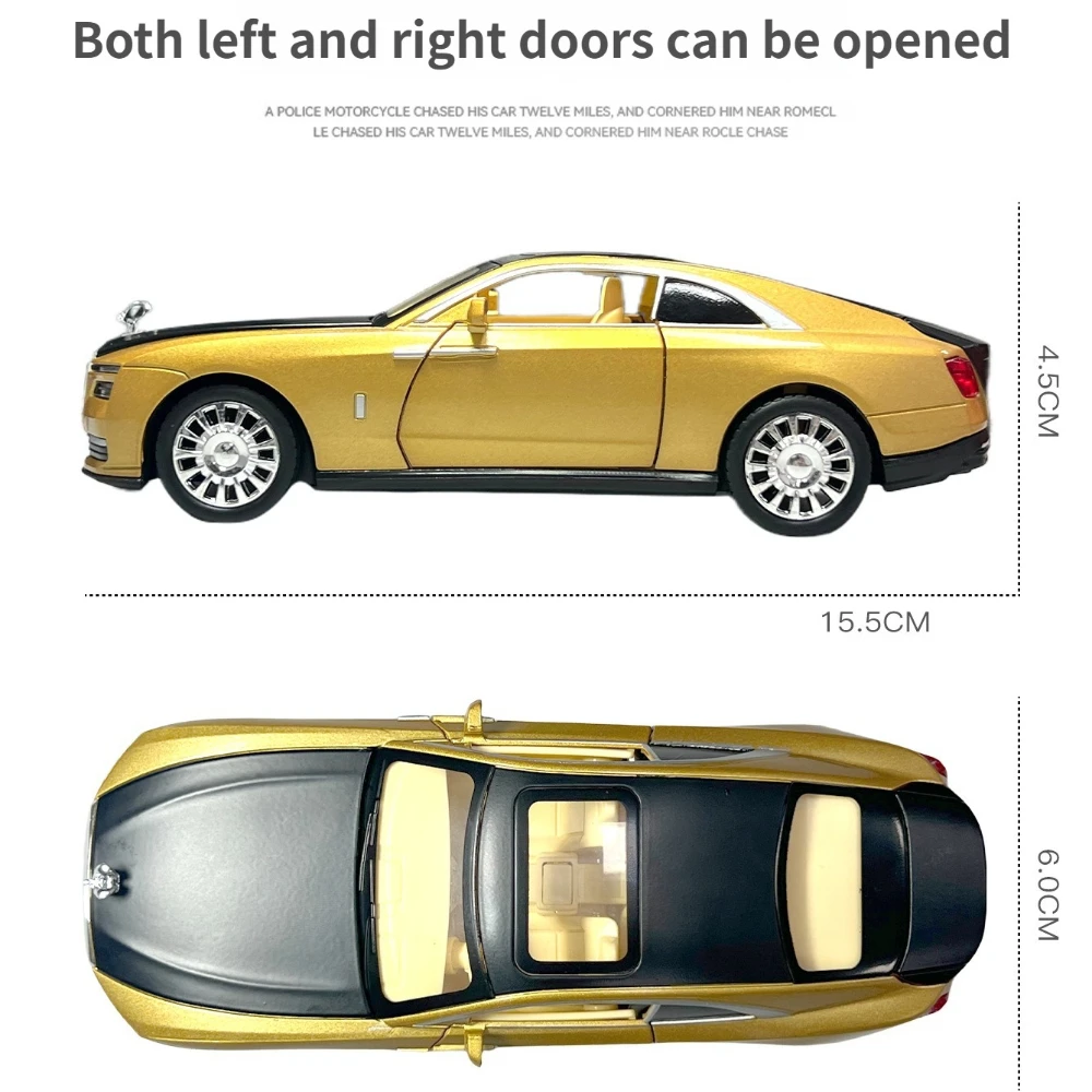 1:32 롤스로이스 스펙터 합금 자동차 모형 - 라이트와 사운드 효과가 있는 풀백 장난감 스포츠카 장식품