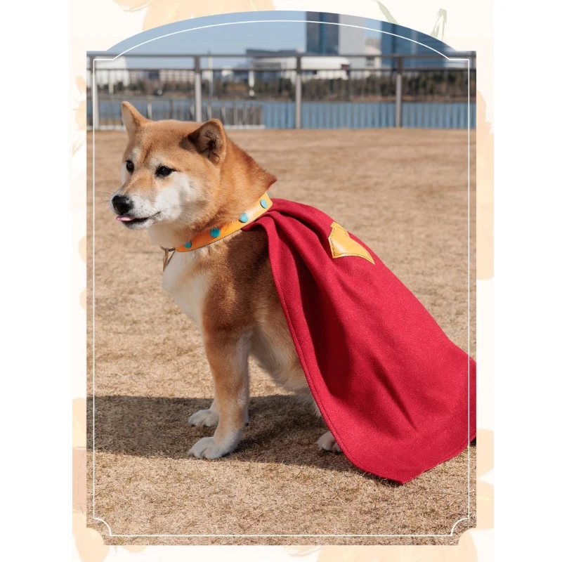 زي تنكري لفيلم كريبتو الخارق للبطل الخارق كيب سوبر للحيوانات الأليفة على طراز الكلاب مع درع "S" لحفلات الهالوين الهزلية