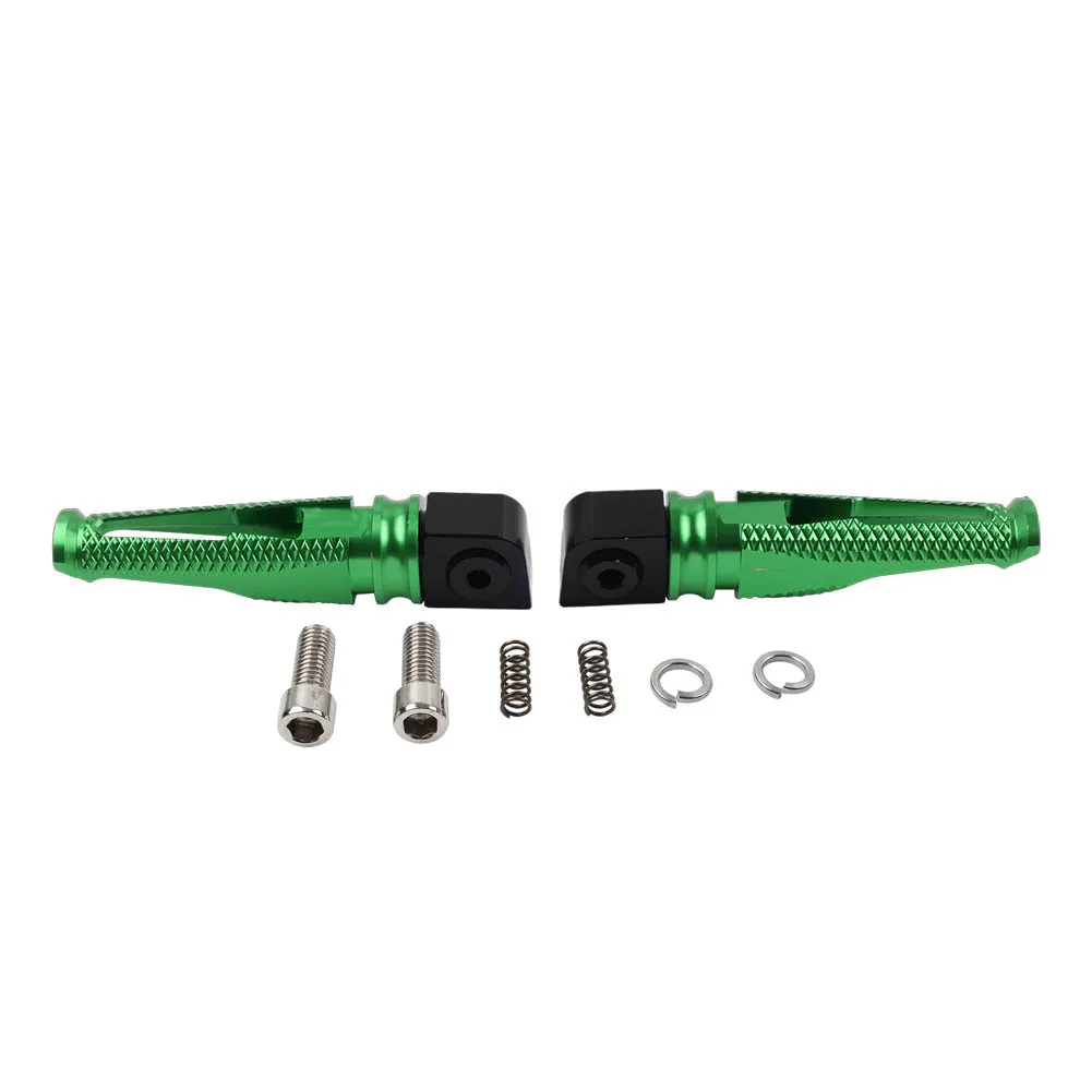 Motorbike Passenger Footrest Rear Foot Peg Pedal For Kawasaki Z300/Z400/Z650/Z750/Z800/Z900/Z1000 Aluminum Green