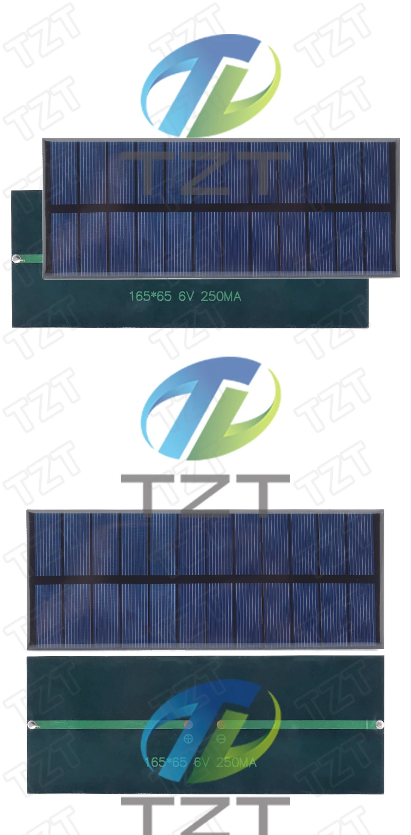 1/2/5 Stück 6V 250mA 1,5W Solarpanel TZT Polykristallin 165*65MM Mini Sunpower Solarsystem DIY für Akku Handy-Ladegerät – Detail 7