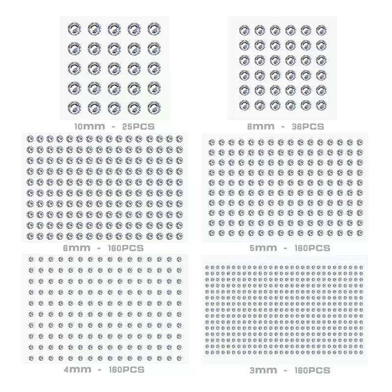 Self Adhesive Face Hair Gems Rhinestones Crystal Sticker Body Jewels Sticker Makeup Crafts Home Decor Sticker