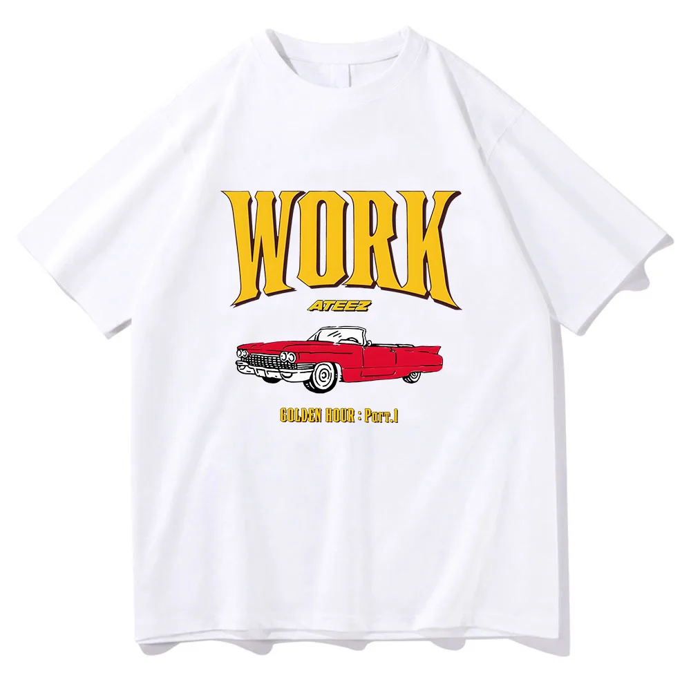 Punk Band ATEEZ Work T-shirts Cotton Women Men Summer Tee-shirt 2024 New Album Graphic Printing Tshirts Casual Unisex Tees Tops