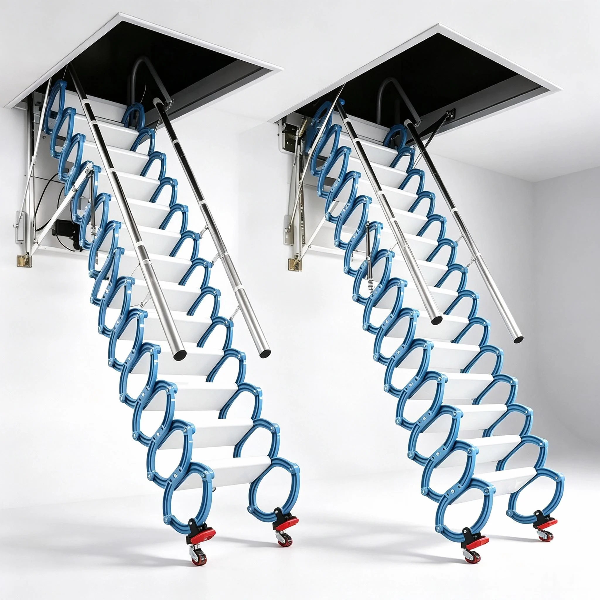 Electric Remote Control Attic Ladder, Hidden Invisible Folding Telescopic Ceiling Mount Loft Stair for Home