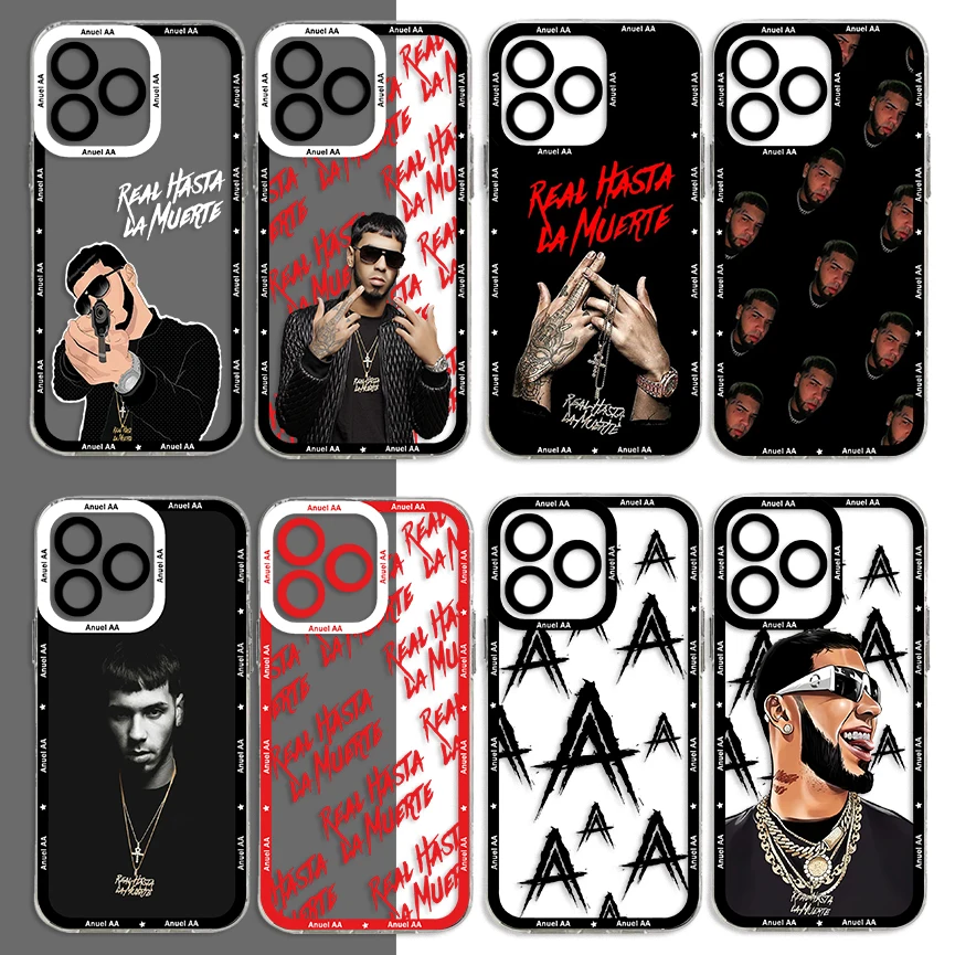 Fashion Hot Rapper Anuel AA Phone Case For iPhone 15 14 13 12 11 Mini Pro Max X XR XSMax 6S 6 7 8 Plus SE20 Transparent Cover