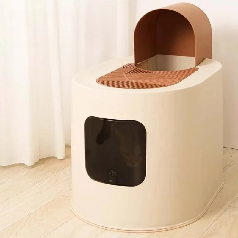 Castle For Cats Extra Large Training Litter Box Defecation Stainless Steel Jewelry Closed Litter Box Lettiera Gatto Pet Products