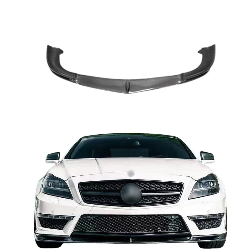 Lábio do para-choque dianteiro de fibra de carbono estilo V para Mercedes W218 CLS63 Lábio dianteiro