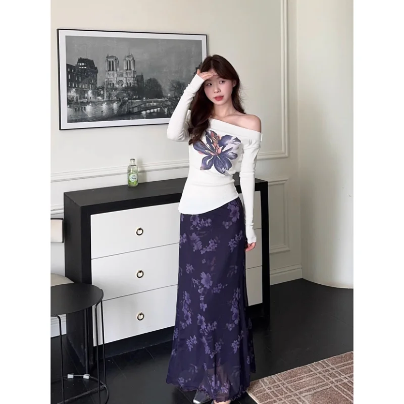 

Юбка с эффектом похудения Fi Tail для женщин, повседневная юбка со средней талией H pe, модная осень 2024, новинка нестандартной формы...