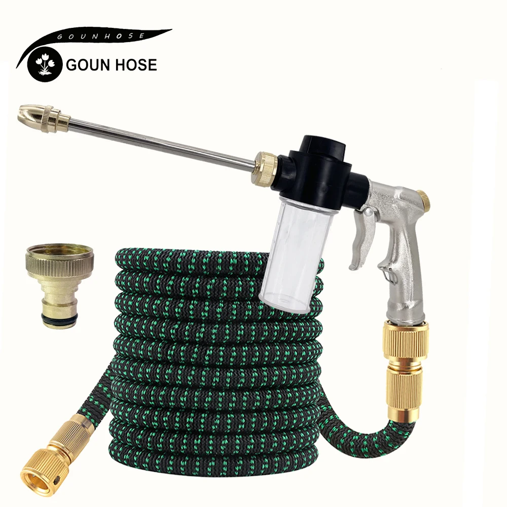 

Катушка для садового водяного шланга Расширяемый поливочный шланг Гибкая мойка автомобиля высокого давления Полив для орошения сада Волшебный шланг