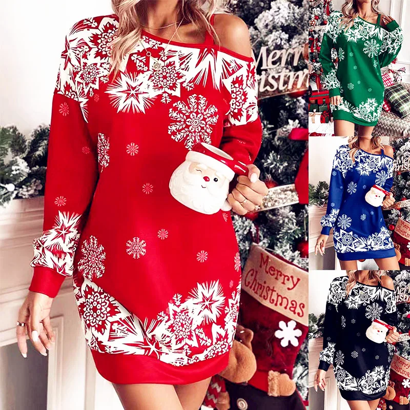 Women Slim Vintage Befree Dress Strap Spring Winter Full Long Sleeve Boho Casual Christmas Snow Party Elegant Midi Dresses