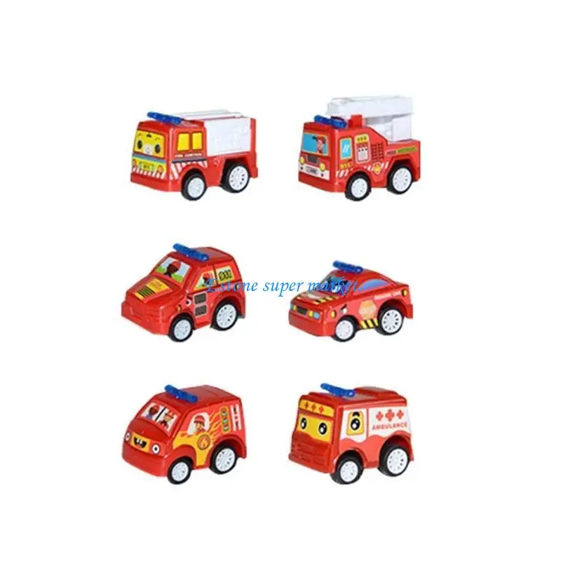 

090B 6pcs Small Inertia Toy Car Set Random Styles Play Vehicle For Toddler Hand Grip