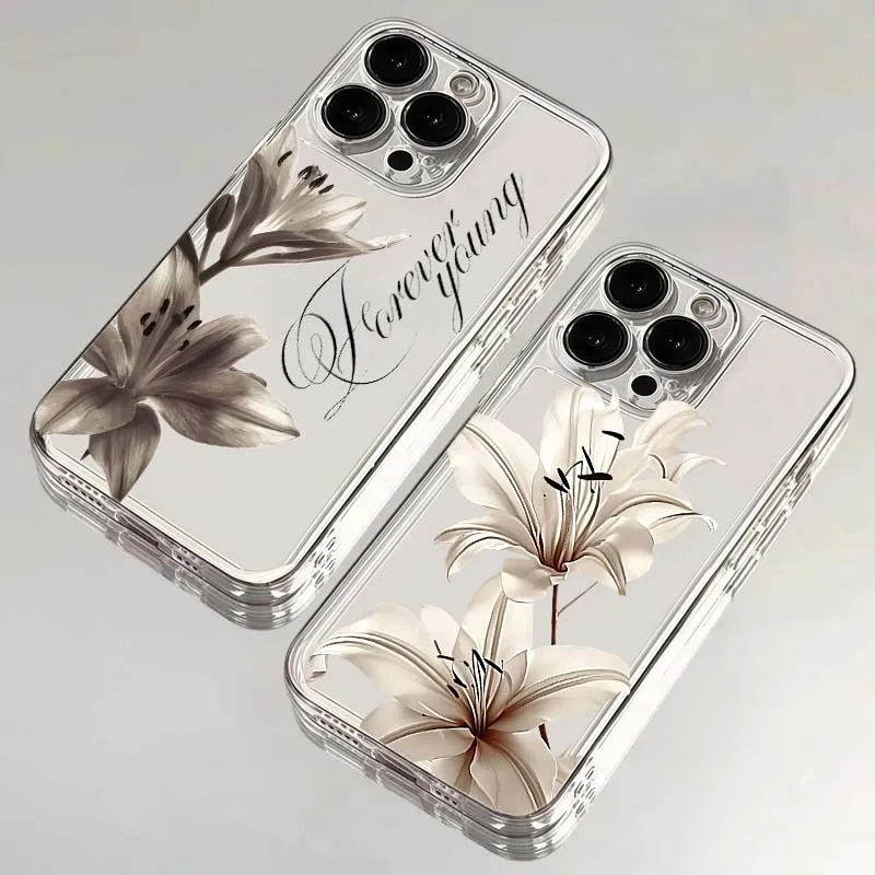 Lily Flower Floral Phone Case For Samsung Galaxy S26 Ultra Edge S25 S24 FE A17 A57 A07 A56 A16 A26 A36 A55 A15 A26 A35 A06 Cover