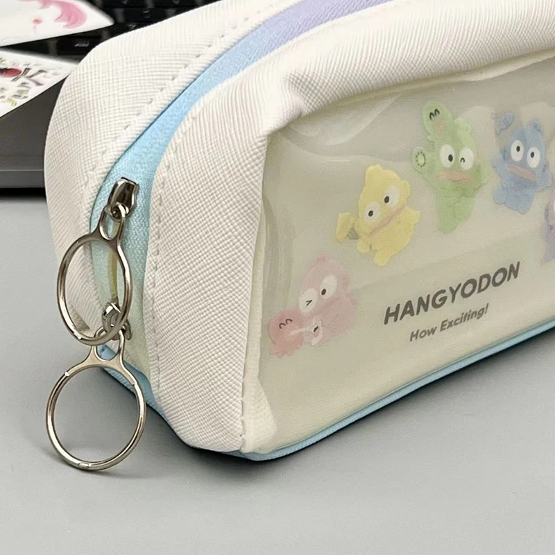 Kawaii Sanrio Hangyodon tempat pensil tas lucu kartun Anime siswa kapasitas besar alat tulis tas penyimpanan anak perempuan hadiah Natal