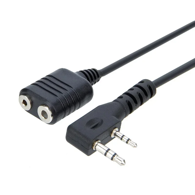 1m kabel ekstensi mikrofon 2-Pin K jenis kabel perpanjangan kawat pengganti Radio Ham aksesori untuk Kenwood untuk Baofeng UV-5R 888S