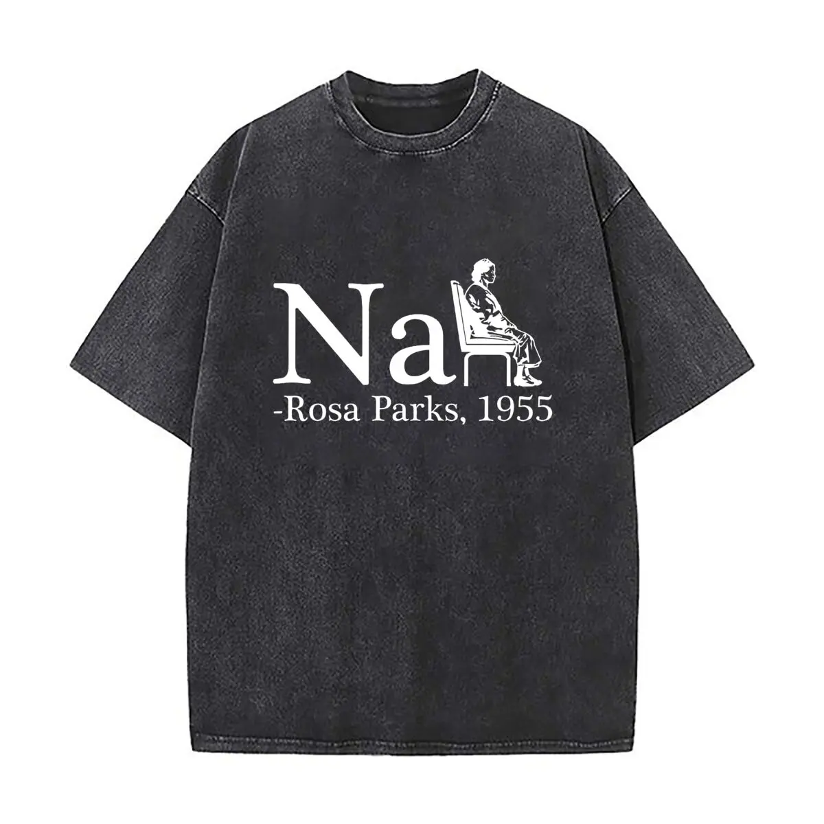 Rosa Parks Na Civil Rights Art Graphic Retro Washed Short Sleeve Baggy Streetwear Tops for Summer Vacations