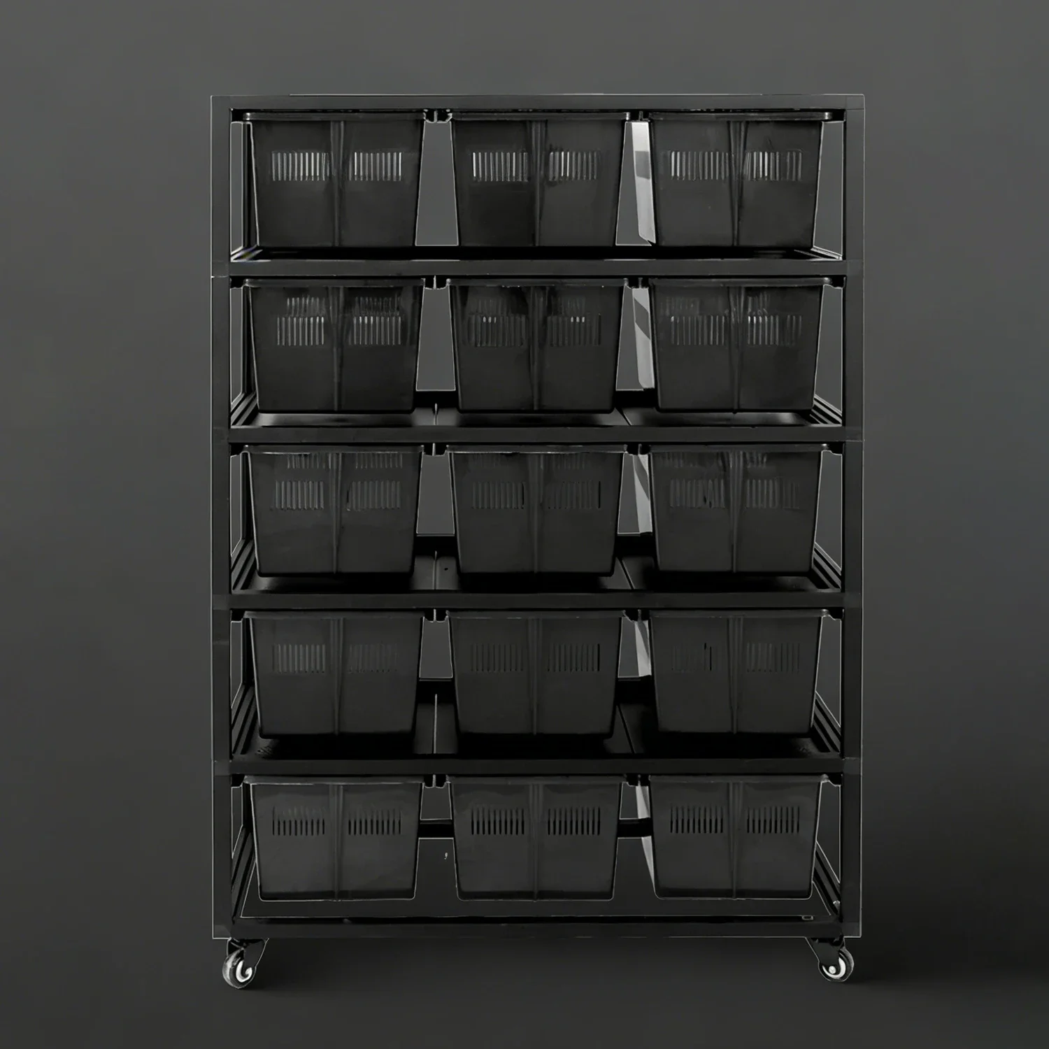 a forReptile  Amphibian Supplies Black Transparent Snake Rack With Ventilated Side for Safe Reptile and Snake Keeping Snake Rack