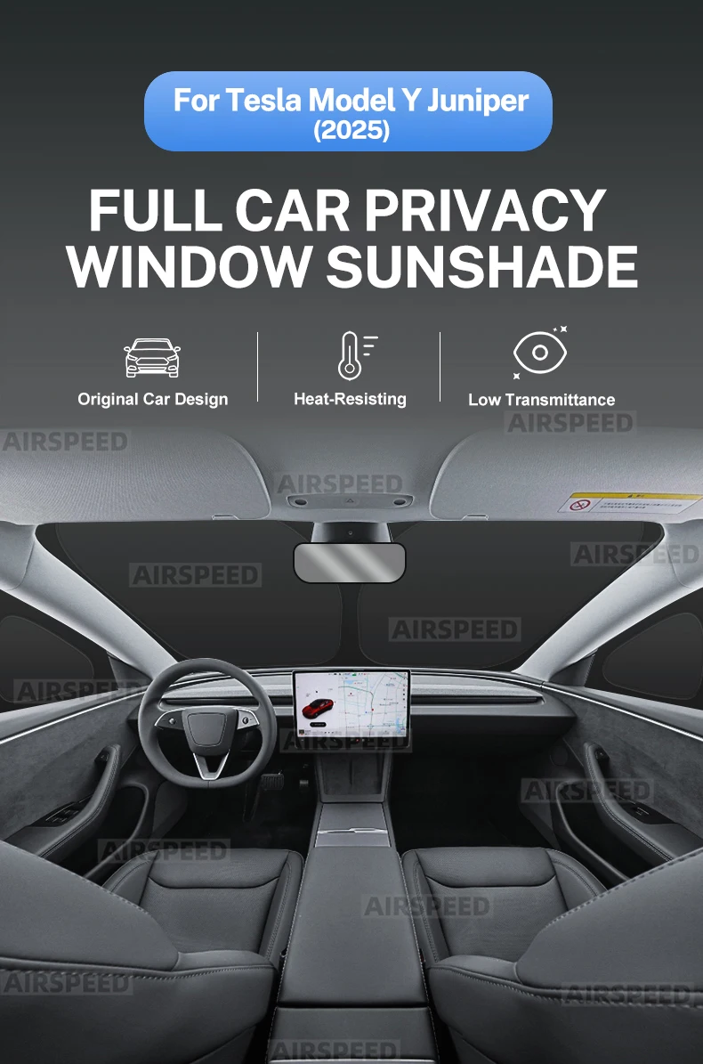 Für Tesla Model Y 2025 Juniper LAUNCH Frontseitenfenster Sonnenschutzabdeckung Windschutzscheiben-Sonnenschutz Sichtschutzjalousie Sommerzubehör – Detail 1