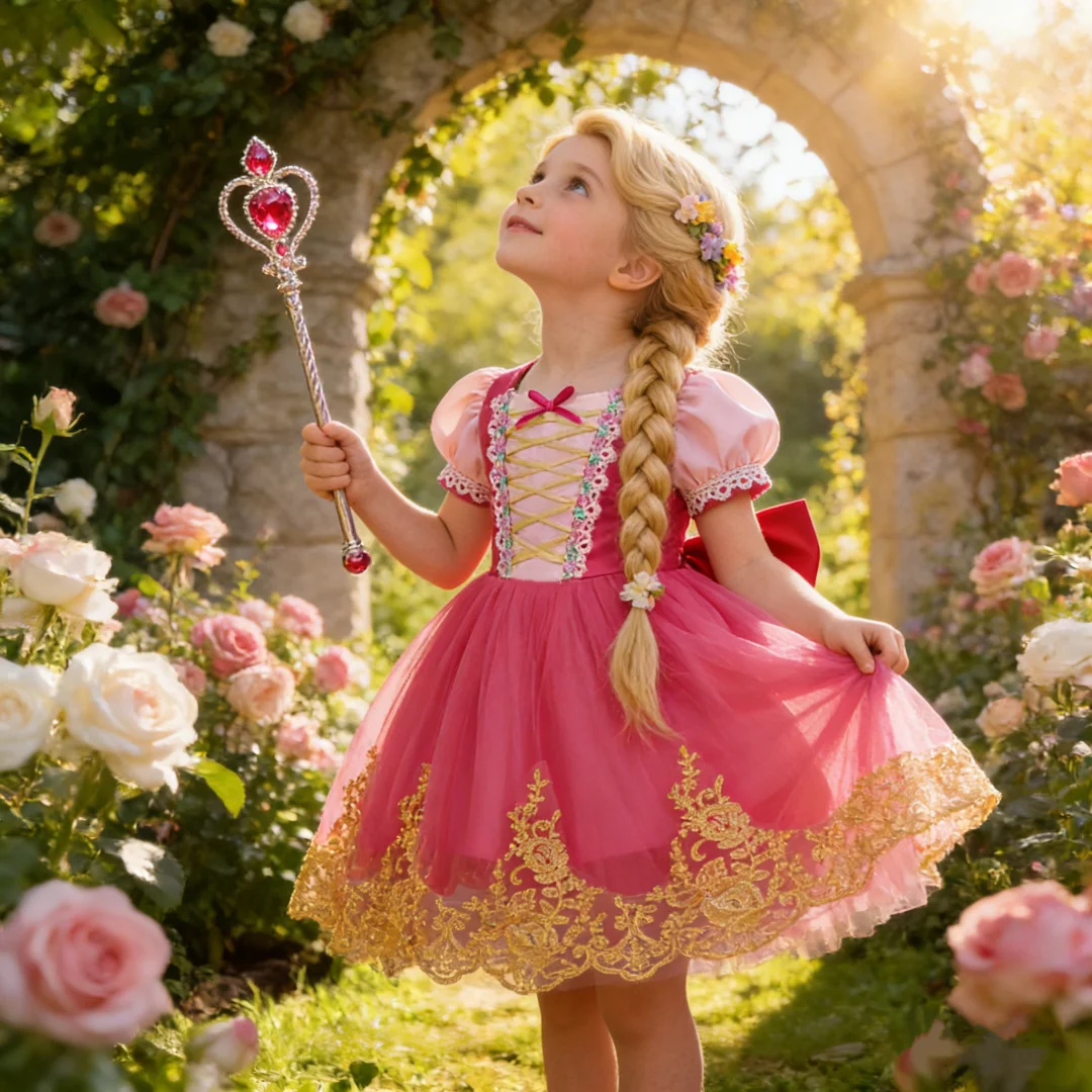  Girls Bow Mesh Ball Gown Baptism Birthday Prom Party Elegant Wedding Princess Dress Piano Host Performance Evening Costume ﻿