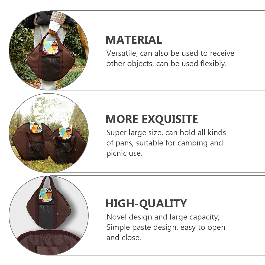 

Portable Cookware Bag Large Capacity Waterproof Oxford Cloth EPE Filling Camping Picnic Pan Storage Practical Outdoor ganizer