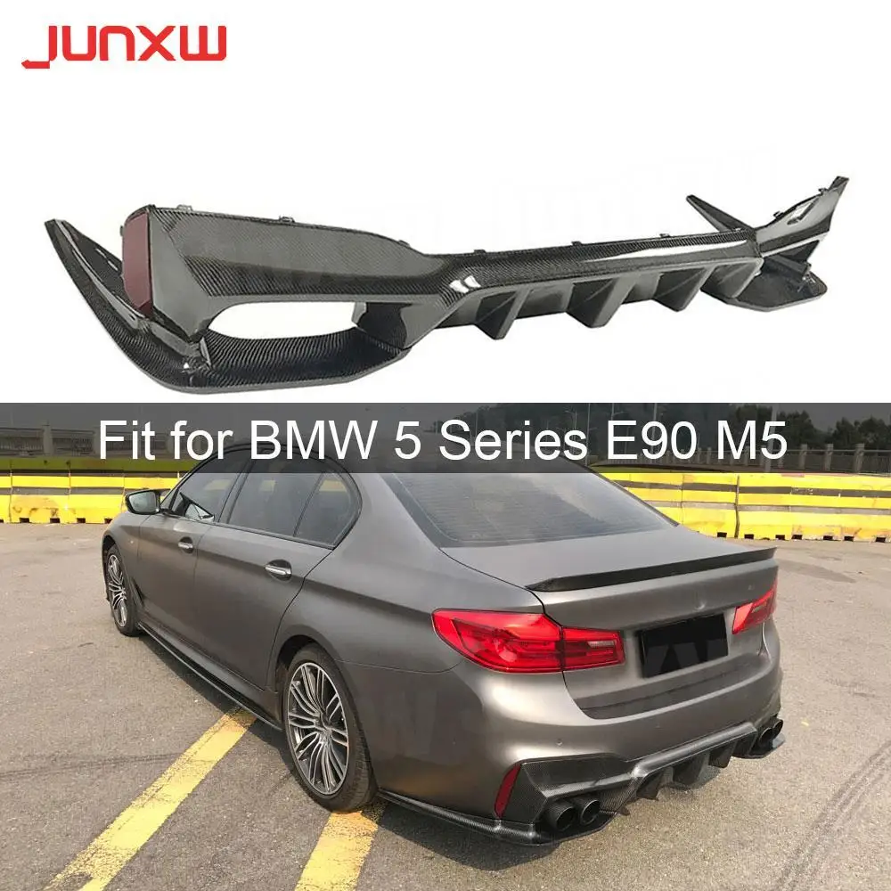 

Dry Carbon Fiber Rear Diffuser Lip Splitters Spoiler For BMW 5 Series F90 M5 Sedan 4 Door 2018- 2020 3D Style Back Bumper Guard