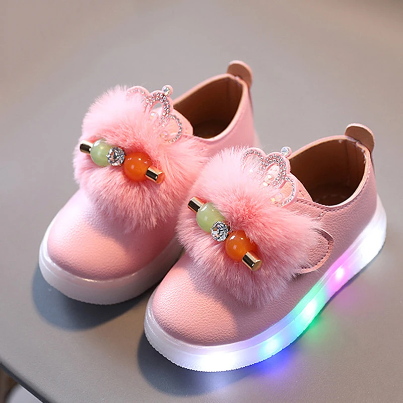 Children Girls Luminous Casual Shoes Kids Glowing Sport Sneakers with LED Lights Baby Lighted Running Toddler Shoes Size 21-30