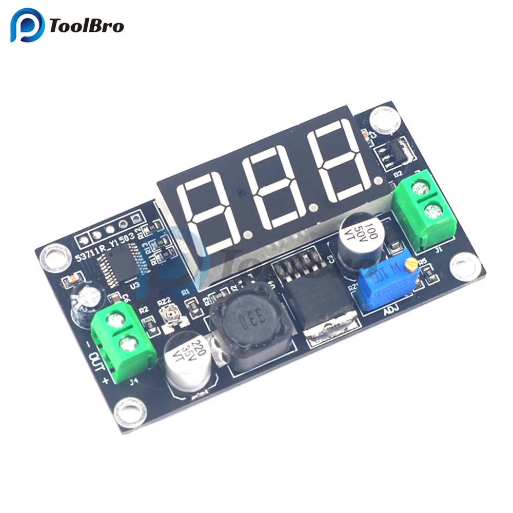 LM2596 3A Adjustable DC-DC Step Down Buck Converter Power Supply Voltage Regulator DC 4.5V-40V to DC 3V-37V Green LED Display