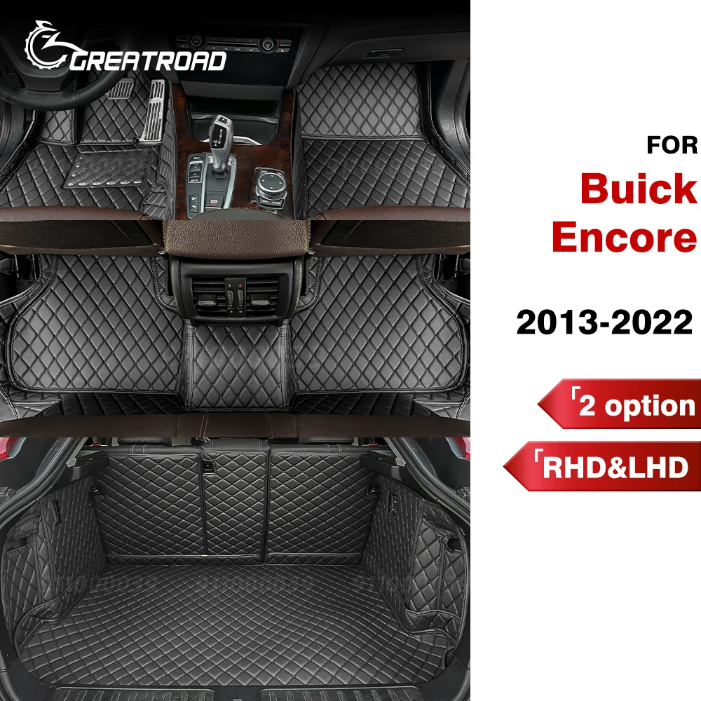 

For Buick Encore 2013-2022 Custom Car Floor Mats Trunk Mat Automobile Carpet Cover Interior Accessories Protective Pad 2021 2020