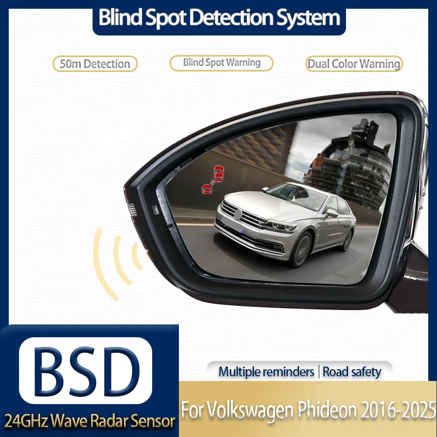 BSD Radar Warning System, Blind Spot Detection, Safe Driving Alert For Volkswagen Phideon 2016-2025