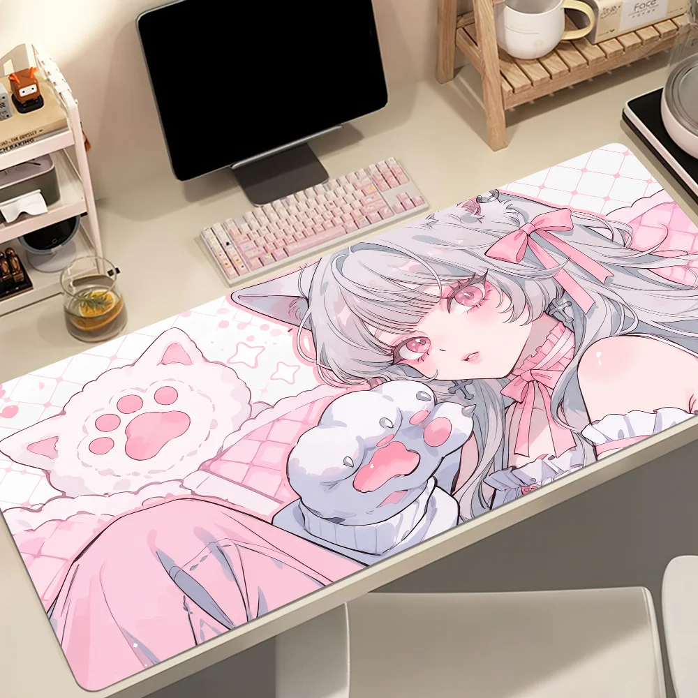 Cat Ear Girl Mouse Pad Non-slip Thickened MousePad Student Gaming Cushion Large Writing Lockedge Office