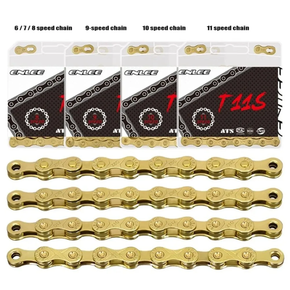 8 9 10 11 12 Speed MTB Road Bike Chains Gold Silver Rust-Proof Electroplated Resistant Chain Carbon Steel Professional