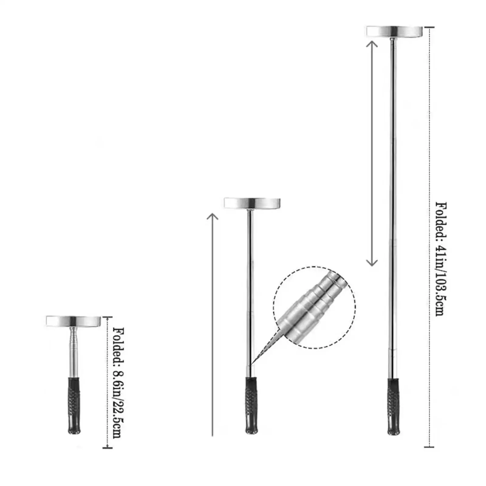 Telescoping Nail Sweeper Pickup เครื่องมือ,Heavy Duty มือถือสกรูอะไหล่ Sweeper 35lb สําหรับเล็บสนามหญ้า,Workshops